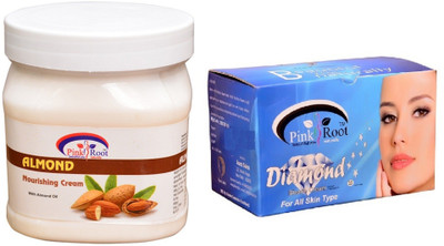 

Pink Root Diamond Bleach 250gm, Almond Nourishing Cream 500ml(Set of 2)