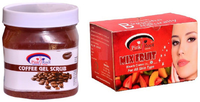 

Pink Root Mix Fruit Bleach 250gm, Coffee Gel Scrub 500ml(Set of 2)