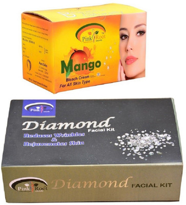 

Pink Root Mango Bleach 250gm, Diamond Facial Kit 83gm(Set of 2)