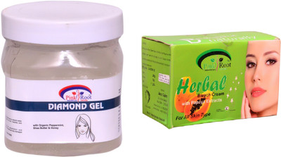 Pink Root Herbal Bleach 250gm, Diamond Gel 500ml(Set of 2)