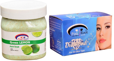 

Pink Root Diamond Bleach 250gm, Green Lemon Scrub 500ml(Set of 2)