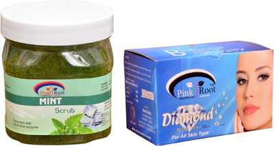 

Pink Root Diamond Bleach 250gm, Mint Scrub 500ml(Set of 2)