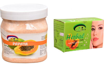

Pink Root Herbal Bleach 250gm, Papaya Scrub 500ml(Set of 2)