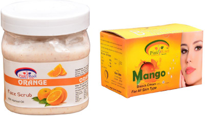 

Pink Root Mango Bleach 250gm, Orange Scrub 500ml(Set of 2)