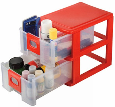 

Joyful 2 Compartments 8 inch by 7 inch Virgin Plastic High Quality Sturdy Storage Drawer(Grey, Mushroom, Red, Blue)