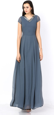 shaper Women Maxi Grey Full Length Dress