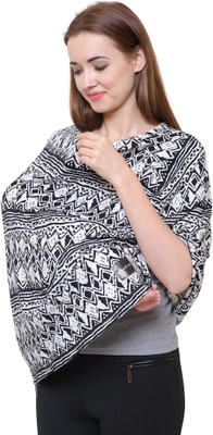 

Feather Hug 360° Nursing Cover Breastfeeding Cover Scarf - Baby Car Seat Canopy, Shopping Cart, Stroller, Carseat Covers For Girls & Boys - Best Multi -Use Infinity Stretchy Shawl, Perfect Baby Shower Gift Feeding Cloak(White Black)