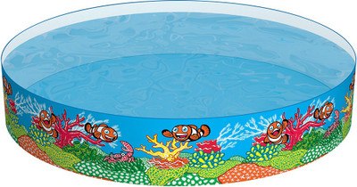 

DealBindaas Bestway Swimming Pool 6 Feet/Foot Fill 'N Fun Odyssey Pool | 72" Inches | 183* H 38 Cms | For Kids Adult Family | No Inflatable, Permanent Sidewall | Easy To Store Inflatable Pool(multi)