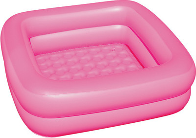 

DealBindaas Bestway Inflatable Summer Set Pool Baby Tub 2.10 Feet | Age 2-5 Years | Easy-To-Use Drain Valve | Summer Toy | Square Shape| 2 Rings Outer | Indoor Outdoor | 34 H 10 Inches | Pink Inflatable Pool(Pink)