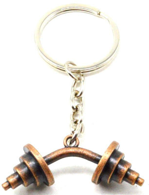 

Universal single Curved Sport Dumbbell Weight Lifting Charm Workout Gymkey Chain - copper Key Chain
