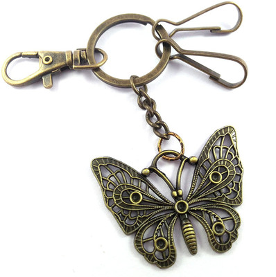

Universal Attractive Antique Butterfly Metal Keychain with hook and clip for men and women - multicolor Key Chain