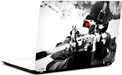 

Pics And You Superhero Themed 002 Gun Shooter Vinyl Laptop Skin (3M/Avery Bubble Free Vinyl, Matte Laminated, 15 x 10 inches)- LSHR002 Vinyl Laptop Decal 15.6