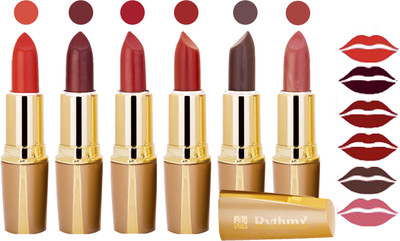 

Rythmx Creamy Shining Lipstick For Women Regular Use (Set Of 6 Pcs) 07(Orange, Brown, Cherry Red, Maroon, Coffee Brown, Sangeria, 24 g)