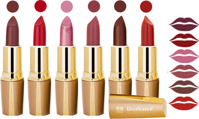 

Rythmx Creamy Shining Lipstick For Women Regular Use (Set Of 6 Pcs) 02(Dark Caffee, Tomato Red, Baby Pink, Wine, Brunette Brown, Orange Red)