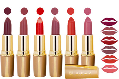 

Rythmx Creamy Shining Lipstick For Women Regular Use (Set Of 6 Pcs) 43(Metallic Coffee, Wine, Chili Red, Mauve, Orange, Crimson)