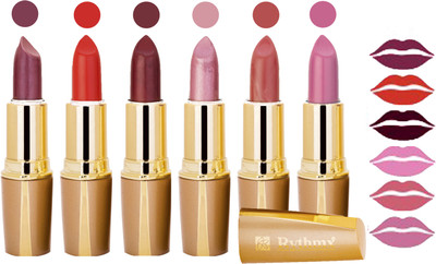 

Rythmx Creamy Shining Lipstick For Women Regular Use (Set Of 6 Pcs) 57(Light Brown, Orange, Brown, Lavender Pink, Sangeria, Plum Purple, 24 g)