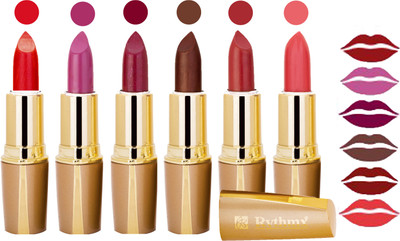 

Rythmx Creamy Shining Lipstick For Women Regular Use (Set Of 6 Pcs) 03(Purple, Chili Red, Cherry Shimmar, Brunette Brown, Cherry Red, Purple)