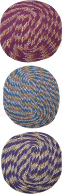 EasyShop Cotton Door Mat(Purple, Green, Maroon, Pack of 3, Medium)