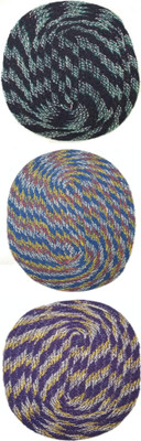 EasyShop Cotton Door Mat(Purple, Dark Green, Green, Pack of 3, Medium)