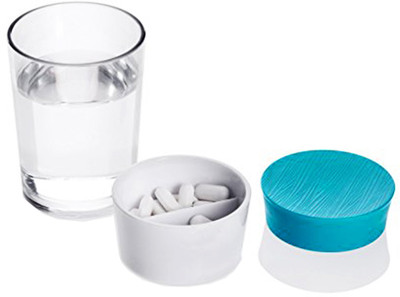 

TecMac 2 in 1 Eco-friendly Water Cup With 2 in 1 Eco-friendly Water Cup With Pill Box Pill Box(Blue)