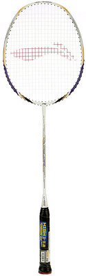 

Li-Ning US-968 Ultra Strong High-Tension Graphite White, Gold Strung Badminton Racquet(S2, 82 g), Gold;white