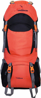 

NORDSTROM 0109 Climate Proof Mountain/Hiking/trekking/Campaign /Backpack 75 Ltrs Orange & Black with Padded Laptop Sleeve & Rain Cover Rucksack - 75 L(Multicolor)