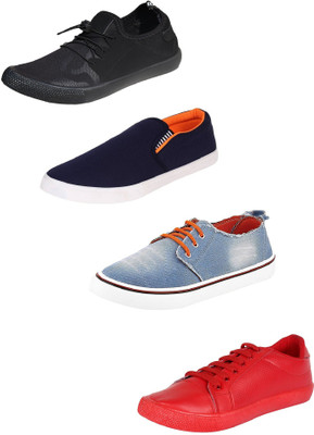 

BERLOC Casuals For Men(Multicolor, Blackredorangeblue
