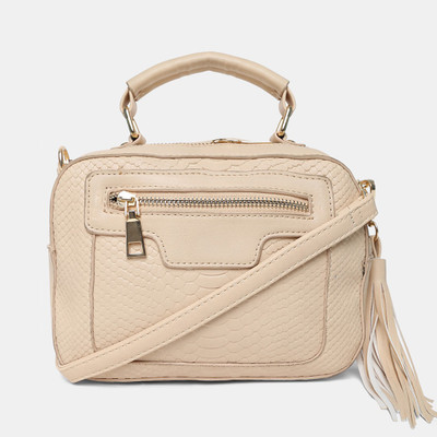 

Cara Mia Women Beige PU Sling Bag