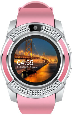 

Life Like V8 BLUETOOTH TF CARD SLOT Smartwatch(Pink Strap FREE SIZE)