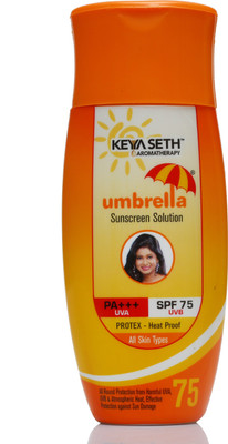 

Keya Seth Aromatherapy Umbrella Sunscreen Solution SPF – 75 with PA+++ & PROTEX (Heat Proof) , 100ml - SPF 75 PA+++(100 ml)