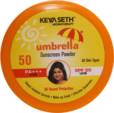 

Keya Seth Aromatherapy Umbrella Sunscreen Powder SPF 50 & PA+++ , 50g - SPF 50 PA+++(50 g)