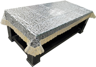 LooMantha Abstract 4 Seater Table Cover(Silver, PVC (Polyvinyl Chloride))