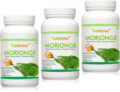 NutrActive Morionge, Organic Moringa Olifera Leaf Powder - 100 gm(3 x 100 g)