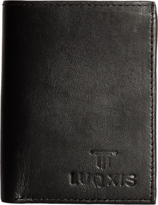 

LUQXIS Men Black Genuine Leather Wallet(4 Card Slots)