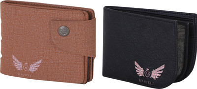 

Martell Men Brown Artificial Leather Wallet(2 Card Slots), Black