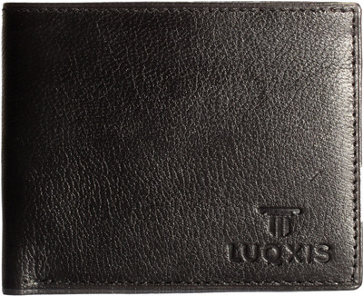 

LUQXIS Men Black Genuine Leather Wallet(4 Card Slots)