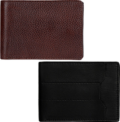 

Mogoul Men Brown, Black Genuine Leather Wallet(7 Card Slots), Brwnblklcw201810