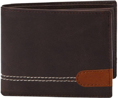 Accezory Men Brown Artificial Leather Wallet(8 Card Slots)