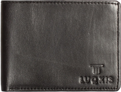 

LUQXIS Men Black Genuine Leather Wallet(8 Card Slots)