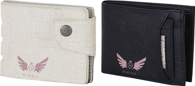

Martell Men White Artificial Leather Wallet(2 Card Slots), Black