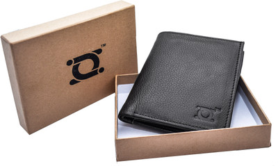 

DWEILS Men Black Genuine Leather Wallet(4 Card Slots)
