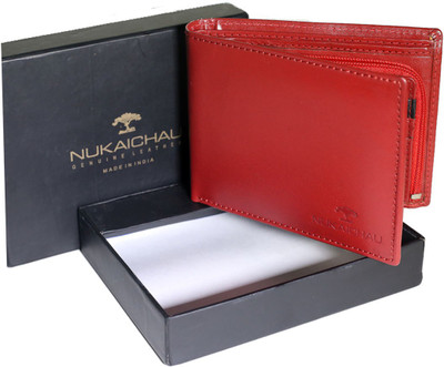 

NUKAICHAU Men Red Genuine Leather Wallet(9 Card Slots)