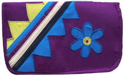 

NavRup Handworks Women Purple Fabric Wallet(3 Card Slots)