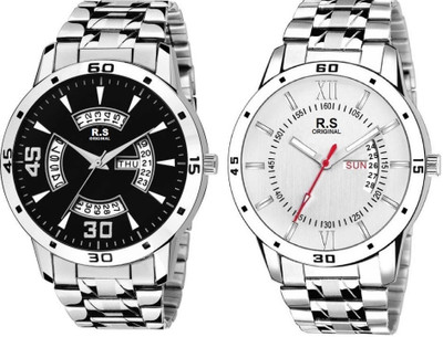 

R S Original RSO-4047 DAY AND DATE BLACK WATCH FOR MEN Watch - For Men
