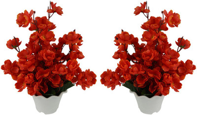 

Fancymart FP-S20151-878 Orange Peony Artificial Flower with Pot(12 inch, Pack of 2)