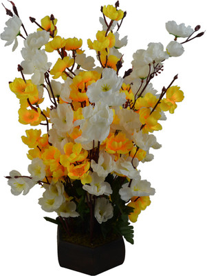 

Fancymart Artificial Cherry Blossom Flowers (size 18 inchs/ 45 cms) With Wood Pot - AF-1354 Multicolor Wild Flower Artificial Flower with Pot(17.71 inch, Pack of 1)