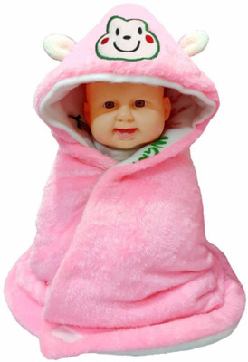 

BRANDONN Animal  Hooded Baby Blanket(Fur, Pink