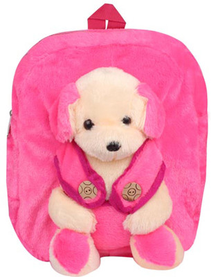 

Aliado Faux Fur Pink Coloured Zipper Closure Backpack Backpack(Multicolor, 5 inch)
