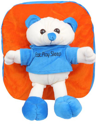 

Aliado Faux Fur Orange and Blue Coloured Zipper Closure Backpack Backpack(Orange, 5 inch)