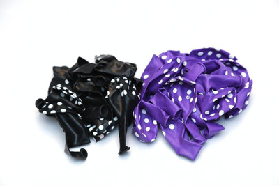 

shopely Printed (black & purple) colour Polka Dot Balloons -pack of 50 Balloon(Multicolor, Pack of 50)